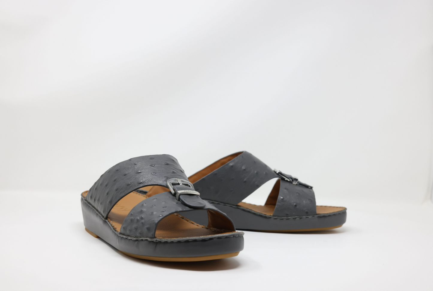 Ostrich Buckle Sandals