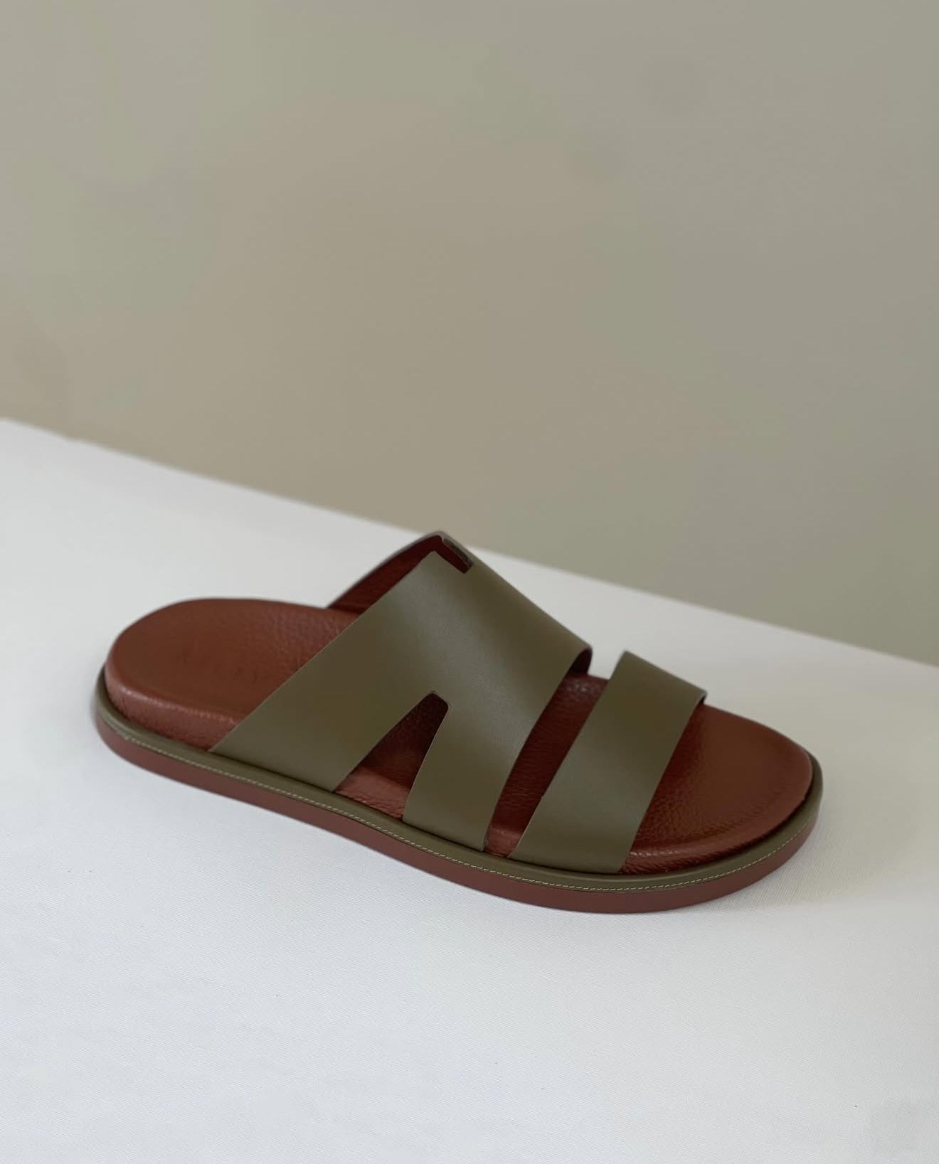 Green Leather Sandals